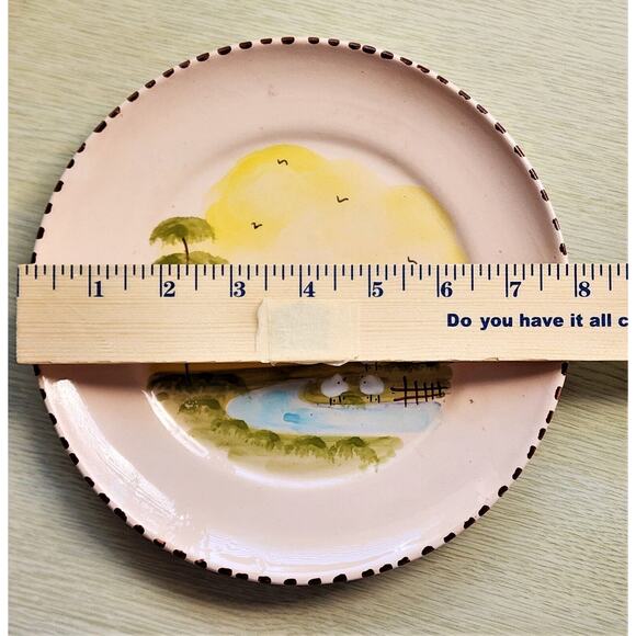 PLATE-SALAD/DESSERT-HANDMADE BY LAMAS-Italy-Sheep by River-Raised Design - Picture 8 of 8